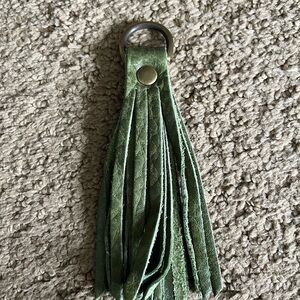 Portland Leather Kiwi Green Leather Tassel Keychain